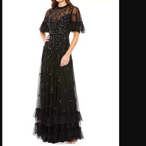 MacDuggal Floral Sequin Embellished A Line Gown Size 16 WORN ONCE